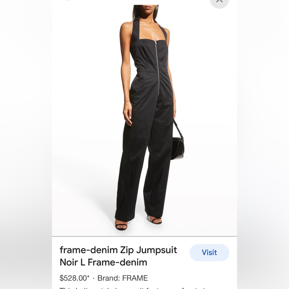 FRAME denim black Zip Jumpsuit Noir